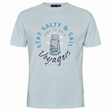 North 56°4 T-shirt print Salty & Sail, l.blauw