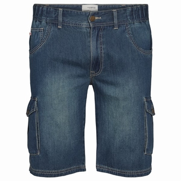 North 56Denim Cargo shorts elast. boord, blue wash