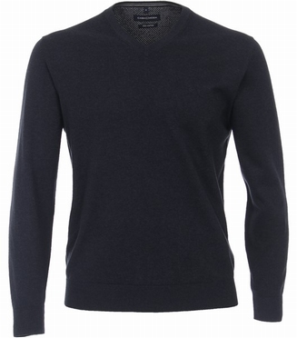 Casa Moda Pullover m. V-hals, navy blauw