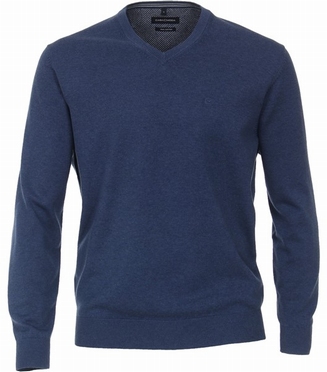 Casa Moda Pullover m. V-hals, mid blauw