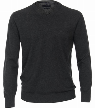 Casa Moda Pullover m. V-hals, antraciet