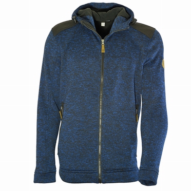 Blue Wave Micro-Fleece jas m. capuchon, blauw