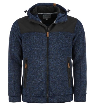 Blue Wave Micro-Fleece jas m. capuchon, blauw