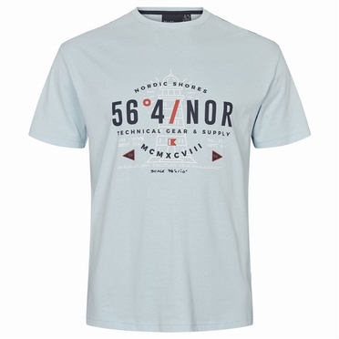North 56°4 T-shirt print 'Nordic Shores', l. blauw