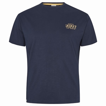 North 56Denim T-shirt m. rugprint 'FIFTYSIX', navy