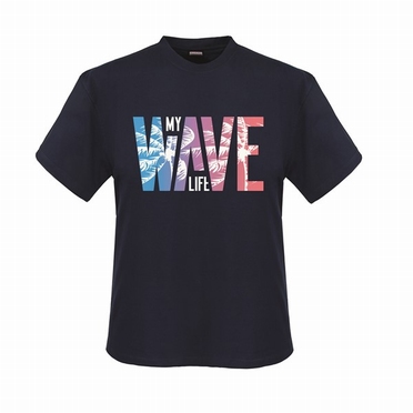 Adamo T-shirt print WAVE, navy