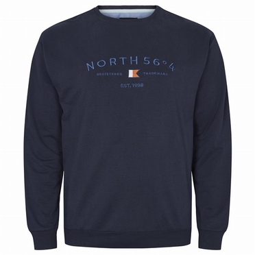 North 56°4 sweater 'North 56°4' borduur, navy