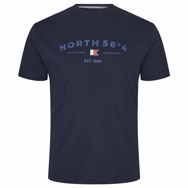 North 56°4 T-shirt print 'NORTH', navy blue