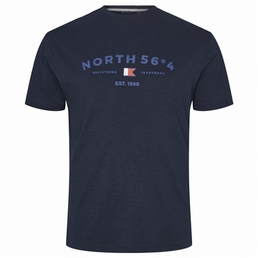 North 56°4 T-shirt print 'NORTH', navy blue