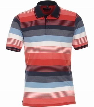 Casa Moda zomer polo gestreept, rood-blauw-wit