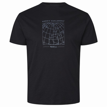 North 56°4 T-shirt print Nordic Explorers, zwart