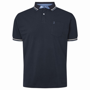 North 56°4 sportieve polo m. contrast kraag, navy