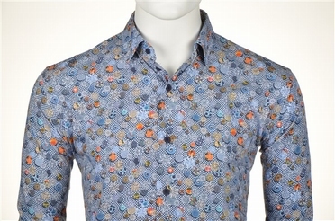 Eden Valley overhemd regular fit AMSTERDAM, blauw ballen