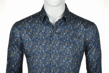 Eden Valley overhemd soft stretch regular fit, navy blad
