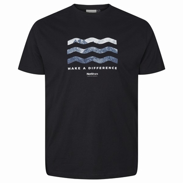 North 56°4 T-shirt 'MAKE A DIFFERENCE', zwart