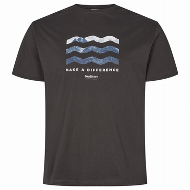 North 56°4 T-shirt 'MAKE A DIFFERENCE', d. olijfgroen