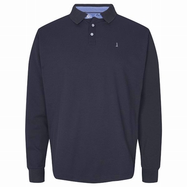 North 56°4 polo pique lange mouw, navy