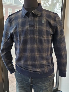 S.O.H.O. Trui Sweatshirt Classic style, geruit navy