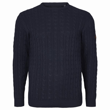 North 56°4 Kabeltrui m. ronde hals, navy