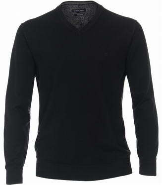 Casa Moda Pullover m. V-hals, zwart