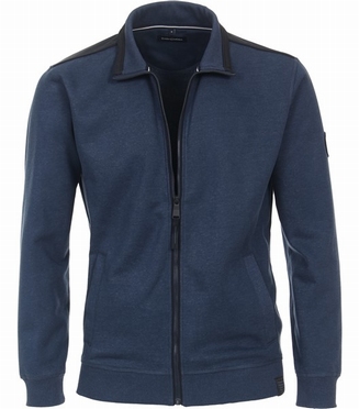Casa Moda Cardigan vest met rits, aqua blauw
