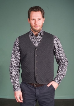 Meantime Gilet thermo jacquard, grijs