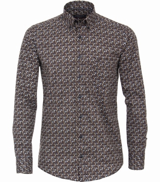 Casa Moda Kent overhemd Casual Fit, bruin/bl Bol