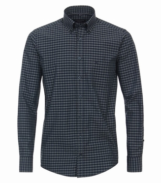 Casa Moda overhemd Casual Fit, fijne groene ruit