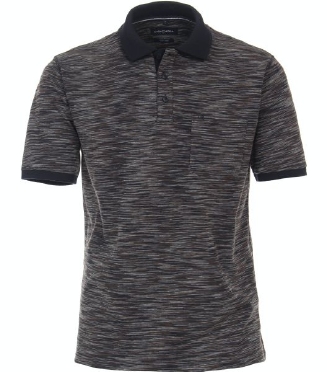 Casa Moda zomer polo m. borstzakje, beige/zwart