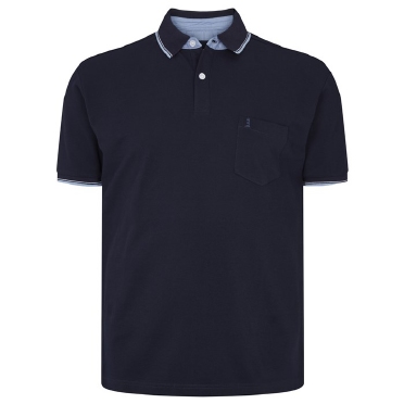 North 56°4 sportieve polo m. contrast kraag, navy