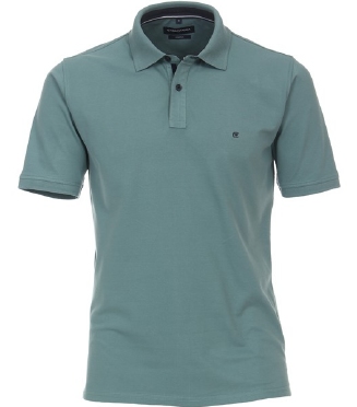 Casa Moda zomer polo m. stretch, uni grijs-petrol