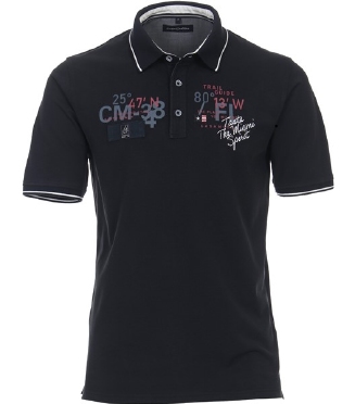Casa Moda zomer polo 'The Miami Spirit', navy blauw