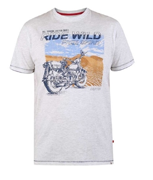D555 T-shirt 'Ride Wild Motorbike', off-white