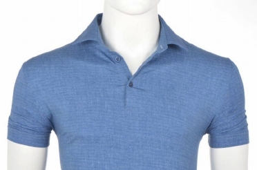 Eden Valley Polo m. stretch regular fit, denim blue