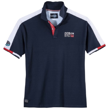 Redfield Polo piqué 'Ocean Spirit', navy wit rood
