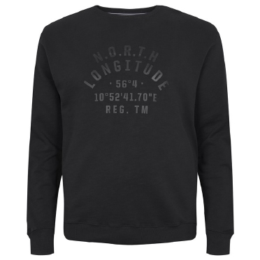 North 56°4 zomer sweater 'NORTH Longitude', zwart