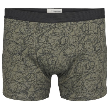North 56Denim boxershort m. stretch en print, olijf