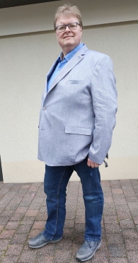 Gebr. Weis Blazer linnen DIEGO-A, steel blue
