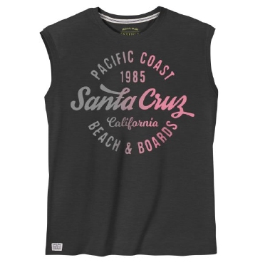 Redfield tanktop print 'Santa Cruz', zwart