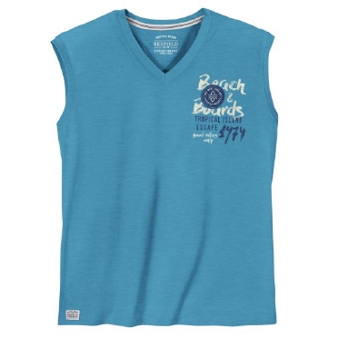 Redfield tanktop V-hals 'Beach'. blauw