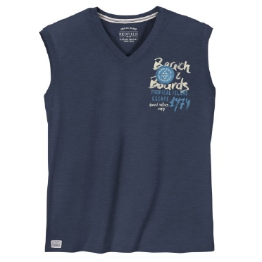 Redfield tanktop V-hals 'Beach'. navy