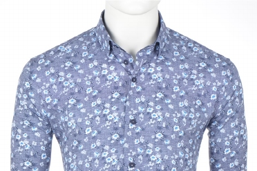 Eden Valley overhemd regular fit, blauw witte bloesem