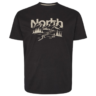 North 56°4 T-shirt 'North Mountain', zwart