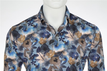Eden Valley overhemd regular fit, blue leaves