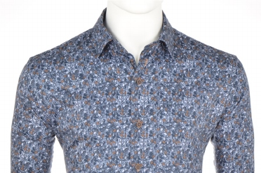 Eden Valley overhemd stretch regular fit, navy-bruin