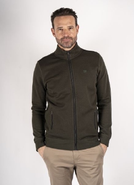 Pre End Sweat cardigan m. rits, donkergroen