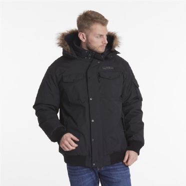 North 56Denim Winterjack m. capuchon, zwart