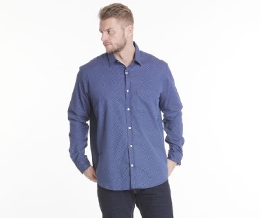North 56°4 overhemd LM allover print, blauw