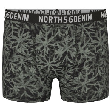 North 56Denim boxershort m. stretch kristalprint, zwart