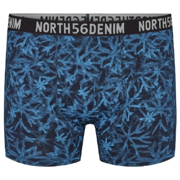 North 56Denim boxershort m. stretch kristalprint, d. blauw
